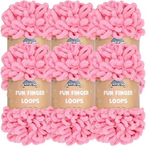image:imageJubileeYarn Fun Finger Loops Yarn  100gSkein Jumbo Polyester  Limoncello  6 Skeins043 Tickled Pink