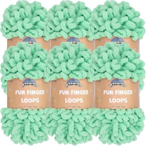 image:imageJubileeYarn Fun Finger Loops Yarn  100gSkein Jumbo Polyester  Limoncello  6 Skeins044 Peppermint