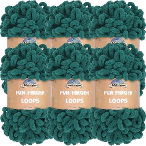 image:imageJubileeYarn Fun Finger Loops Yarn  100gSkein Jumbo Polyester  Limoncello  6 Skeins045 Jade