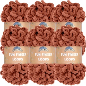 image:imageJubileeYarn Fun Finger Loops Yarn  100gSkein Jumbo Polyester  Limoncello  6 Skeins048 Umber