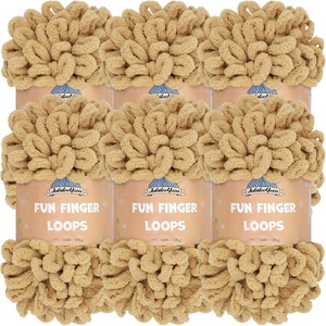 image:imageJubileeYarn Fun Finger Loops Yarn  100gSkein Jumbo Polyester  Limoncello  6 Skeins1324 Lark