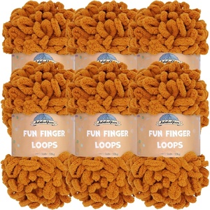 image:imageJubileeYarn Fun Finger Loops Yarn  100gSkein Jumbo Polyester  Limoncello  6 Skeins134 Chocolatier