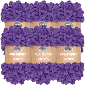 image:imageJubileeYarn Fun Finger Loops Yarn  100gSkein Jumbo Polyester  Limoncello  6 Skeins3838 Ultra Violet
