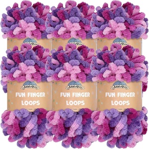 image:imageJubileeYarn Fun Finger Loops Yarn  100gSkein Jumbo Polyester  Pegasus  6 Skeins138 Nyx
