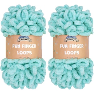 image:imageJubileeYarn Fun Finger Loops Yarn  100gSkein Jumbo Polyester  Rose Dawn  4 Skeins002 Blue