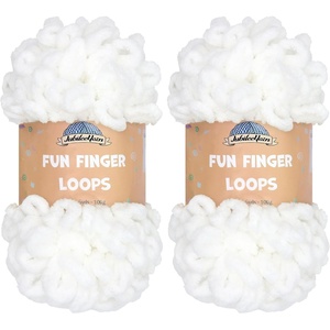image:imageJubileeYarn Fun Finger Loops Yarn  100gSkein Jumbo Polyester  Rose Dawn  4 Skeins003 White