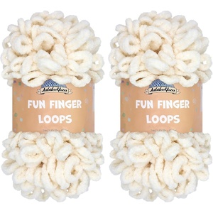 image:imageJubileeYarn Fun Finger Loops Yarn  100gSkein Jumbo Polyester  Rose Dawn  4 Skeins010 Ivory