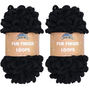 image:imageJubileeYarn Fun Finger Loops Yarn  100gSkein Jumbo Polyester  Rose Dawn  4 Skeins015 Black