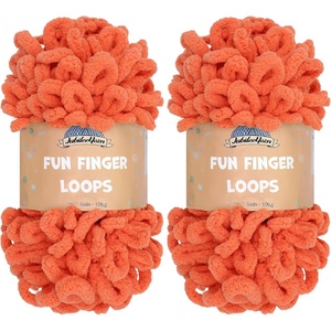 image:imageJubileeYarn Fun Finger Loops Yarn  100gSkein Jumbo Polyester  Rose Dawn  4 Skeins016 Living Coral