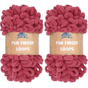 image:imageJubileeYarn Fun Finger Loops Yarn  100gSkein Jumbo Polyester  Rose Dawn  4 Skeins039 Dusty Maroon