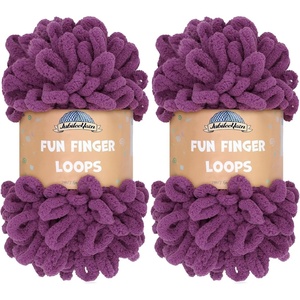 image:imageJubileeYarn Fun Finger Loops Yarn  100gSkein Jumbo Polyester  Rose Dawn  4 Skeins040 Berry Blast