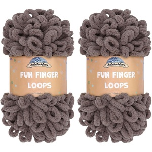 image:imageJubileeYarn Fun Finger Loops Yarn  100gSkein Jumbo Polyester  Rose Dawn  4 Skeins041 Cacao