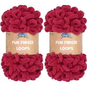 image:imageJubileeYarn Fun Finger Loops Yarn  100gSkein Jumbo Polyester  Rose Dawn  4 Skeins042 Sangre
