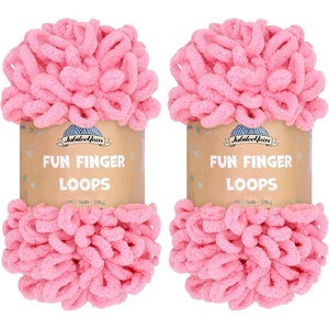 image:imageJubileeYarn Fun Finger Loops Yarn  100gSkein Jumbo Polyester  Rose Dawn  4 Skeins043 Tickled Pink