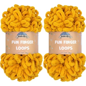 image:imageJubileeYarn Fun Finger Loops Yarn  100gSkein Jumbo Polyester  Rose Dawn  4 Skeins047 Mustard