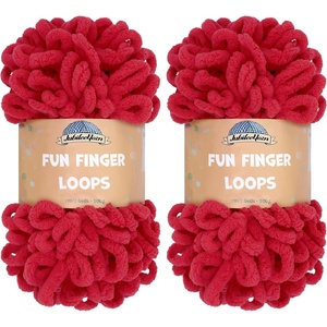 image:imageJubileeYarn Fun Finger Loops Yarn  100gSkein Jumbo Polyester  Rose Dawn  4 Skeins065 Scarlatta