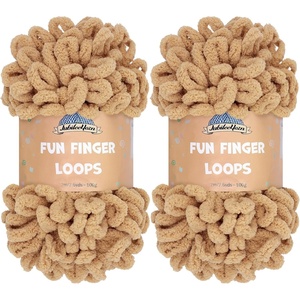 image:imageJubileeYarn Fun Finger Loops Yarn  100gSkein Jumbo Polyester  Rose Dawn  4 Skeins1225 Sand