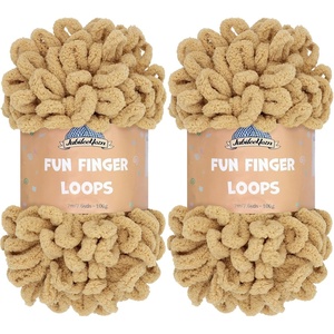 image:imageJubileeYarn Fun Finger Loops Yarn  100gSkein Jumbo Polyester  Rose Dawn  4 Skeins1324 Lark