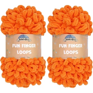 image:imageJubileeYarn Fun Finger Loops Yarn  100gSkein Jumbo Polyester  Rose Dawn  4 Skeins1359 Orange Peel