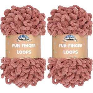 image:imageJubileeYarn Fun Finger Loops Yarn  100gSkein Jumbo Polyester  Rose Dawn  4 Skeins1522 Rose Dawn