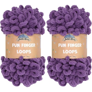 image:imageJubileeYarn Fun Finger Loops Yarn  100gSkein Jumbo Polyester  Rose Dawn  4 Skeins3513 Grape Compote