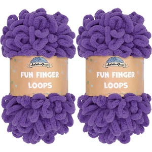 image:imageJubileeYarn Fun Finger Loops Yarn  100gSkein Jumbo Polyester  Rose Dawn  4 Skeins3838 Ultra Violet