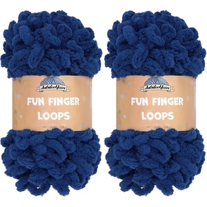 image:imageJubileeYarn Fun Finger Loops Yarn  100gSkein Jumbo Polyester  Rose Dawn  4 Skeins4029 Navy