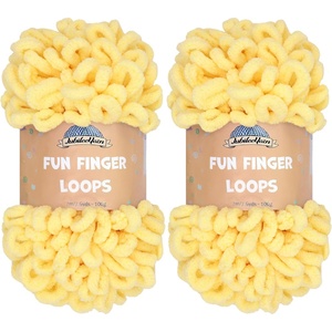 image:imageJubileeYarn Fun Finger Loops Yarn  100gSkein Jumbo Polyester  Rose Dawn  4 Skeins600 Light Buttercream