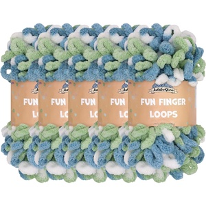 image:imageJubileeYarn Fun Finger Loops Yarn  100gSkein Jumbo Polyester Team Spirit  Maroon Gold White  5 Skeins008 Multicolor Blue Green