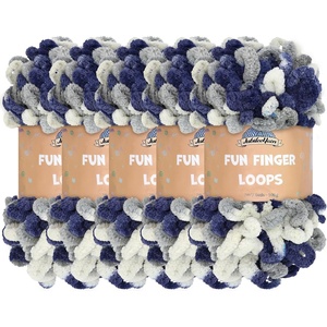 image:imageJubileeYarn Fun Finger Loops Yarn  100gSkein Jumbo Polyester Team Spirit  Maroon Gold White  5 Skeins023 Multicolor Navy Grey