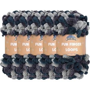 image:imageJubileeYarn Fun Finger Loops Yarn  100gSkein Jumbo Polyester Team Spirit  Maroon Gold White  5 Skeins025 Green Black Silver