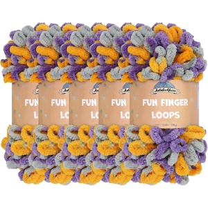 image:imageJubileeYarn Fun Finger Loops Yarn  100gSkein Jumbo Polyester Team Spirit  Maroon Gold White  5 Skeins028 Purple Grey Yellow