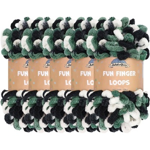 image:imageJubileeYarn Fun Finger Loops Yarn  100gSkein Jumbo Polyester Team Spirit  Maroon Gold White  5 Skeins030 White Black Green