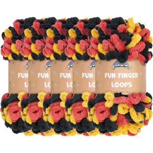 image:imageJubileeYarn Fun Finger Loops Yarn  100gSkein Jumbo Polyester Team Spirit  Maroon Gold White  5 Skeins032 Red Yellow Black