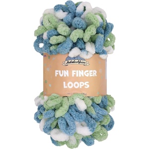 image:imageJubileeYarn Fun Finger Loops Yarn  100gSkein Jumbo Polyester Team Spirit  Orange Navy Tan  3 Skeins008 Multicolor Blue Green