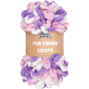 image:imageJubileeYarn Fun Finger Loops Yarn  100gSkein Jumbo Polyester Team Spirit  Orange Navy Tan  3 Skeins009 Purple Pink White