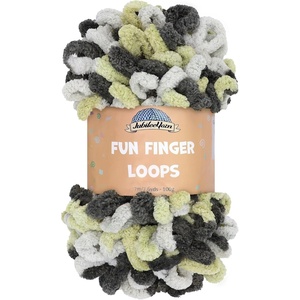 image:imageJubileeYarn Fun Finger Loops Yarn  100gSkein Jumbo Polyester Team Spirit  Orange Navy Tan  3 Skeins026 Silver Tan Black