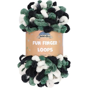 image:imageJubileeYarn Fun Finger Loops Yarn  100gSkein Jumbo Polyester Team Spirit  Orange Navy Tan  3 Skeins030 White Black Green