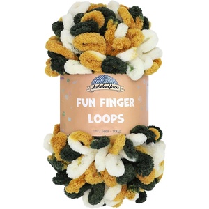 image:imageJubileeYarn Fun Finger Loops Yarn  100gSkein Jumbo Polyester Team Spirit  Orange Navy Tan  3 Skeins033 Green Gold White