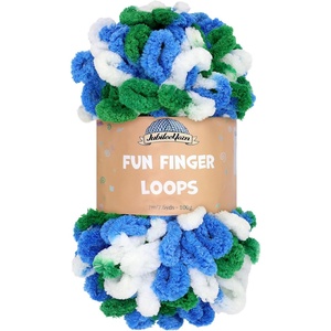image:imageJubileeYarn Fun Finger Loops Yarn  100gSkein Jumbo Polyester Team Spirit  Orange Navy Tan  3 Skeins035 Blue Green White