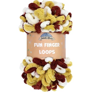 image:imageJubileeYarn Fun Finger Loops Yarn  100gSkein Jumbo Polyester Team Spirit  Orange Navy Tan  3 Skeins036 Maroon Gold White
