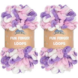 image:imageJubileeYarn Fun Finger Loops Yarn Pink Brown White 100gSkein 4 Skeins  Jumbo Polyester Team Spirit009 Purple Pink White