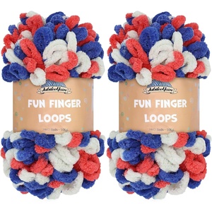 image:imageJubileeYarn Fun Finger Loops Yarn Pink Brown White 100gSkein 4 Skeins  Jumbo Polyester Team Spirit024 Red White Blue
