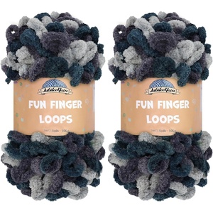 image:imageJubileeYarn Fun Finger Loops Yarn Pink Brown White 100gSkein 4 Skeins  Jumbo Polyester Team Spirit025 Green Black Silver