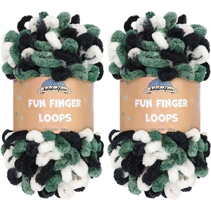 image:imageJubileeYarn Fun Finger Loops Yarn Pink Brown White 100gSkein 4 Skeins  Jumbo Polyester Team Spirit030 White Black Green
