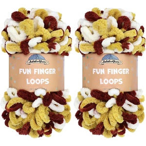 image:imageJubileeYarn Fun Finger Loops Yarn Pink Brown White 100gSkein 4 Skeins  Jumbo Polyester Team Spirit036 Maroon Gold White