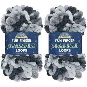 image:imageJubileeYarn Fun Finger Sparkle Loops Yarn  Polyester Jumbo Loop Yarn  100gSkein  Rose Dawn  2 Skeins123 Nemesis