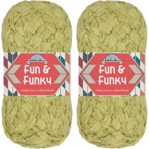 image:imageJubileeYarn Fun and Funky Yarn  100gSkein Chunky Bamboo Rayon  Waterfall  2 Skeins930 Lime Ice