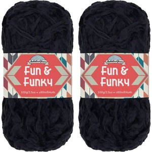 image:imageJubileeYarn Fun and Funky Yarn  100gSkein Chunky Bamboo Rayon  Waterfall  2 Skeins932 Poodle Black