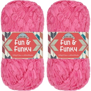 image:imageJubileeYarn Fun and Funky Yarn  100gSkein Chunky Bamboo Rayon  Waterfall  2 Skeins934 Pretty in Pink